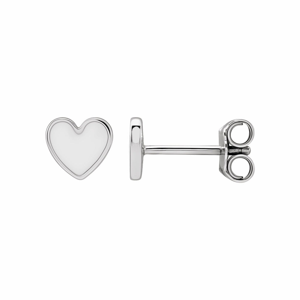 Sterling Silver Enameled Heart Earrings