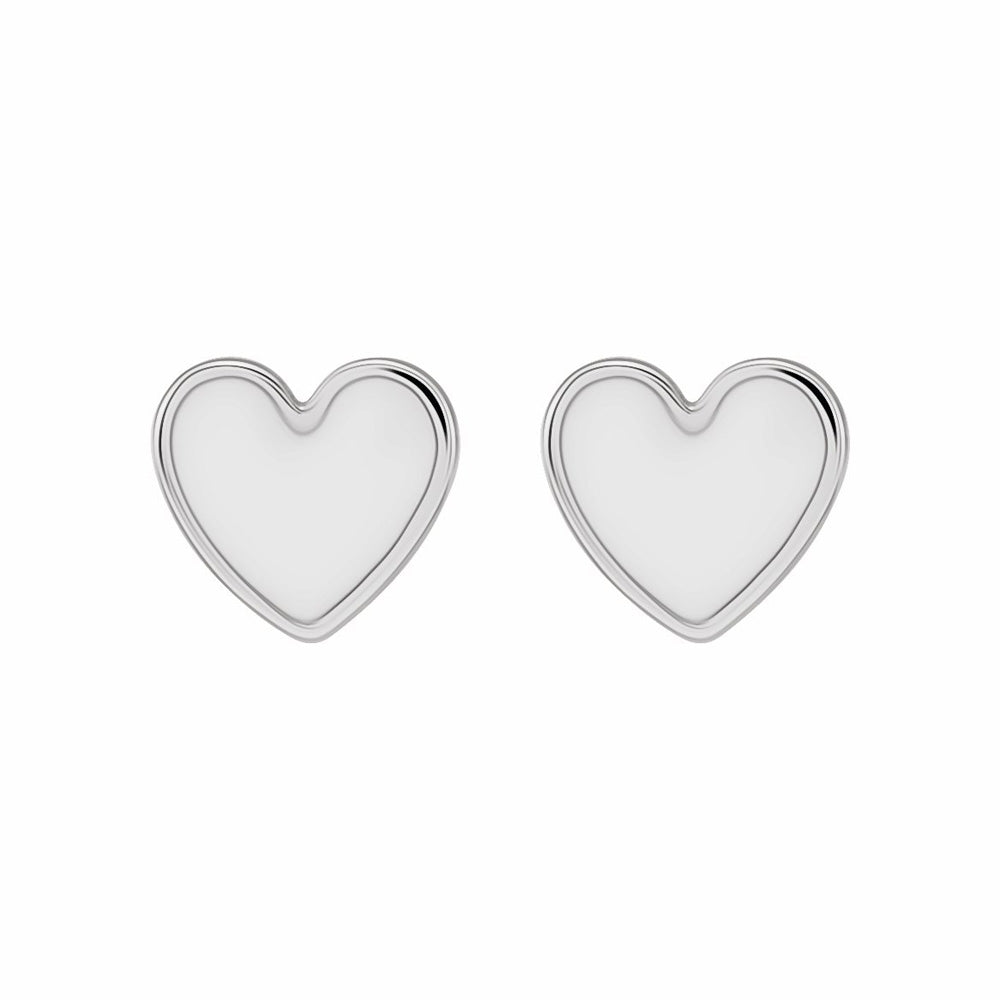 Sterling Silver Enameled Heart Earrings