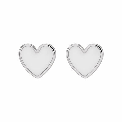 Sterling Silver Enameled Heart Earrings