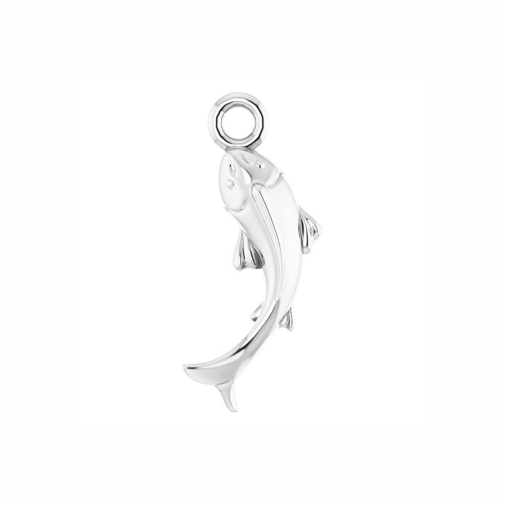 Sterling Silver 8x4.6 mm Right Tiny Koi Fish Dangle