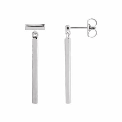 Sterling Silver Articulated Bar Earrings