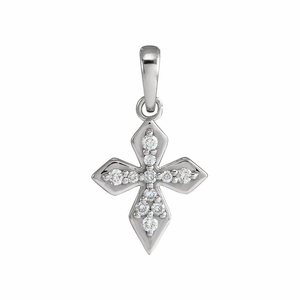 14k Gold Diamond Petite Cross Pendant