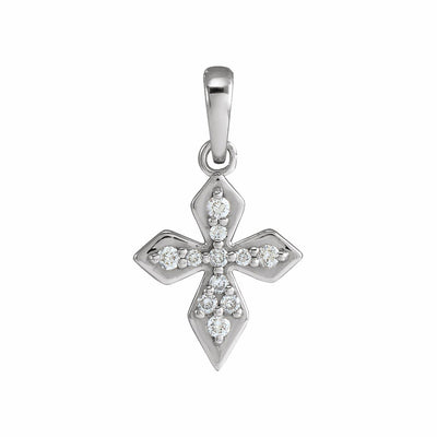 Sterling Silver Diamond Petite Cross Pendant