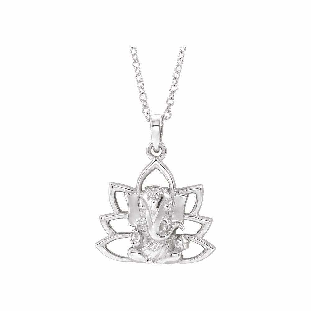 Sterling Silver Ganesha 16-18" Necklace