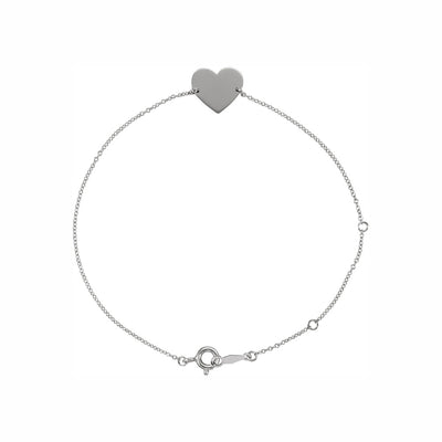 Engravable Heart Bracelet - Cable Chain
