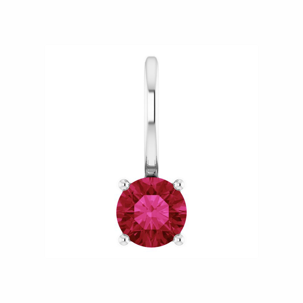 Sterling Silver Imitation Birthstone Solitaire Pendant