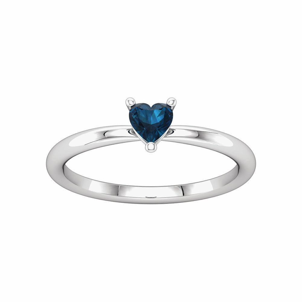 London Blue Topaz Heart Solitaire Ring
