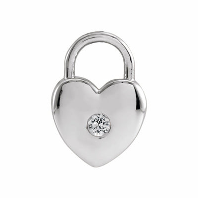 Sterling Silver Gemstone Heart Lock Pendant