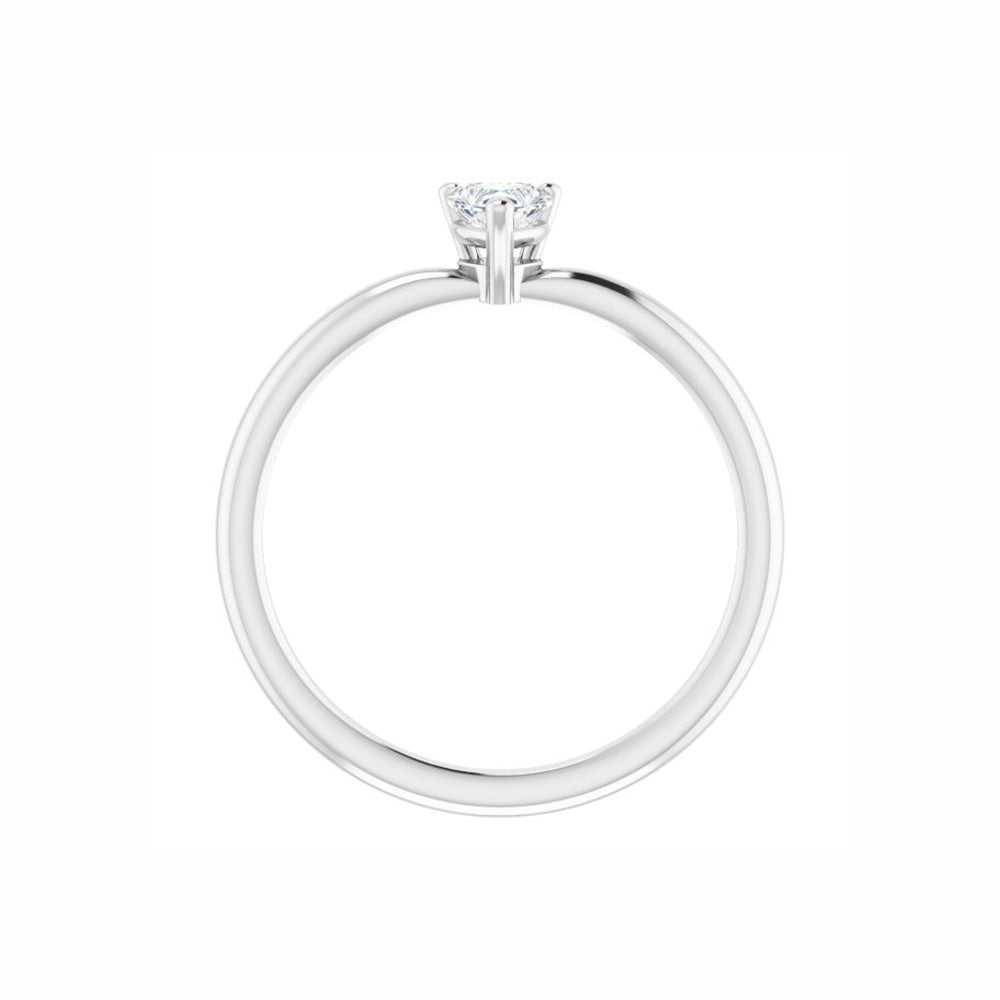 White Sapphire Heart Solitaire Ring