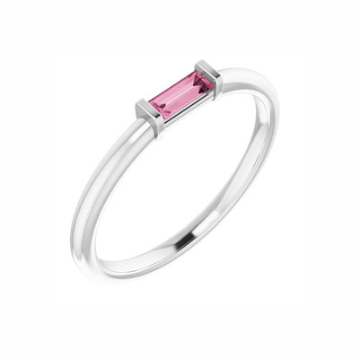 Tourmaline Straight Baguette Stackable Ring