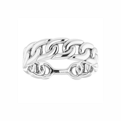 Sterling Silver Stackable Chain Link Ring 6mm
