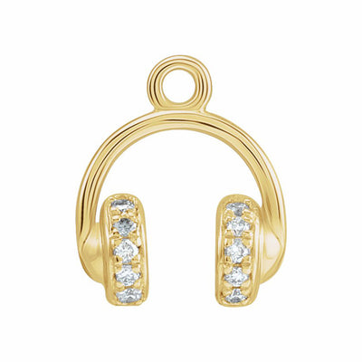14k Gold Natural Diamond Headphone Dangle