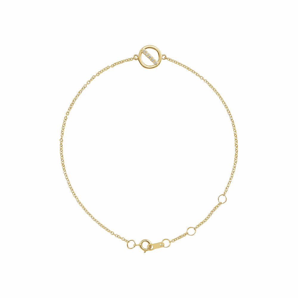 14k Gold Diamond Circle Bracelet