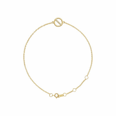 14k Gold Diamond Circle Bracelet