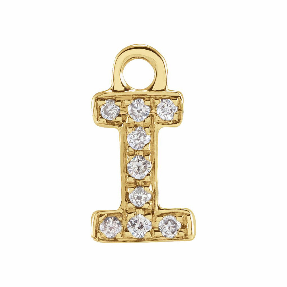 14k Gold Diamond Initial Letter Dangle