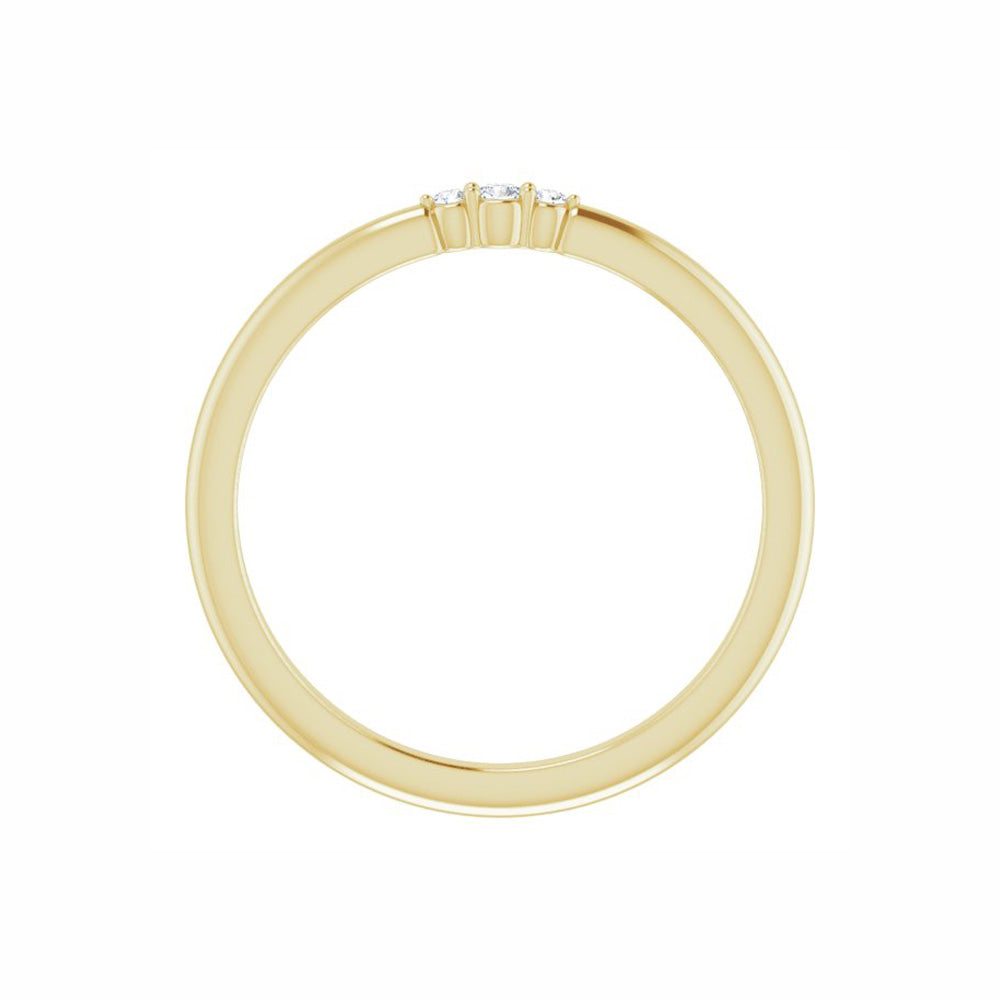 14k Gold Triple Diamond Stackable Ring
