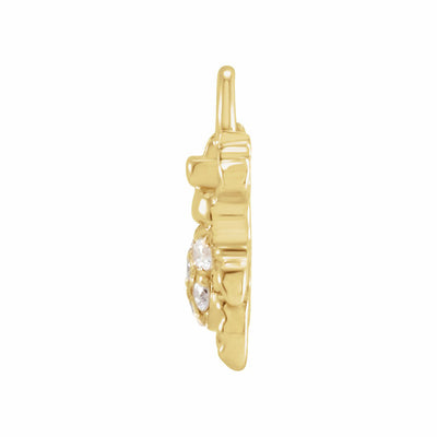 14k Gold .03 CTW Natural Diamond Beetle Dangle