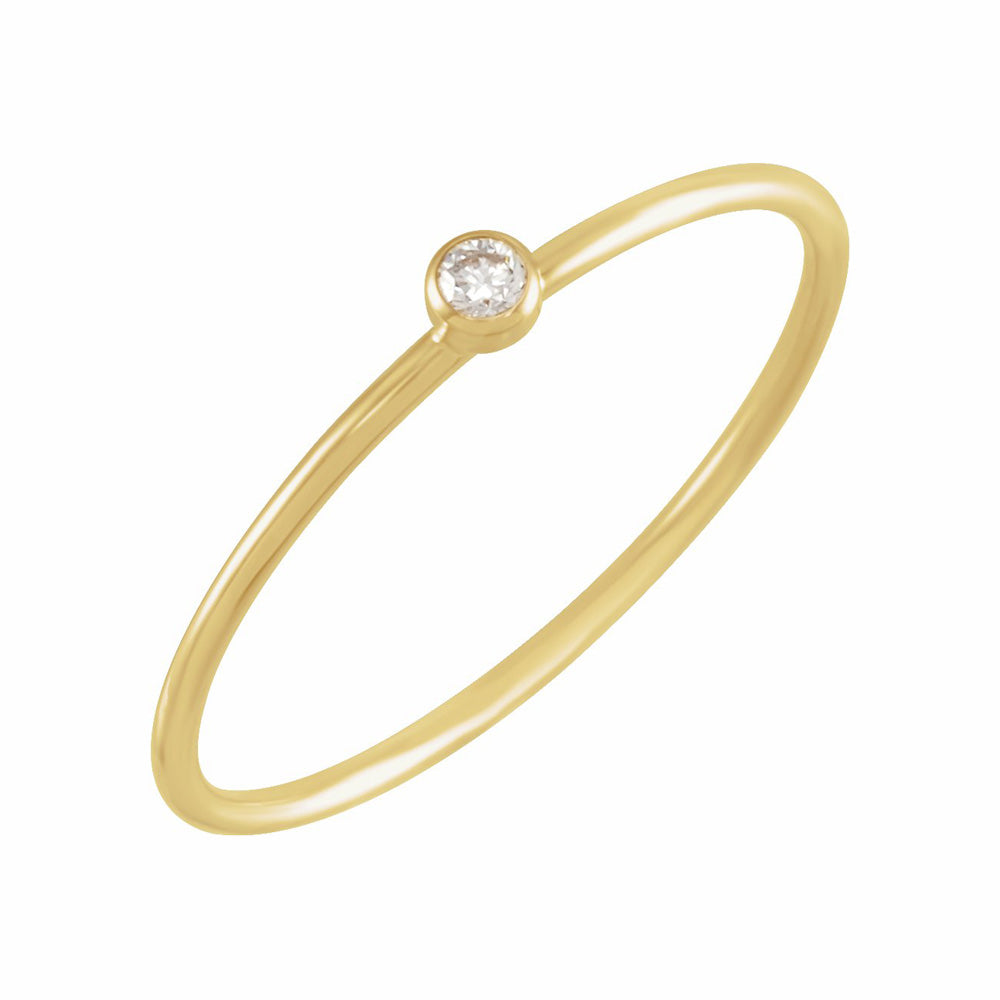 14k Gold .03 CT Diamond Stackable Ring