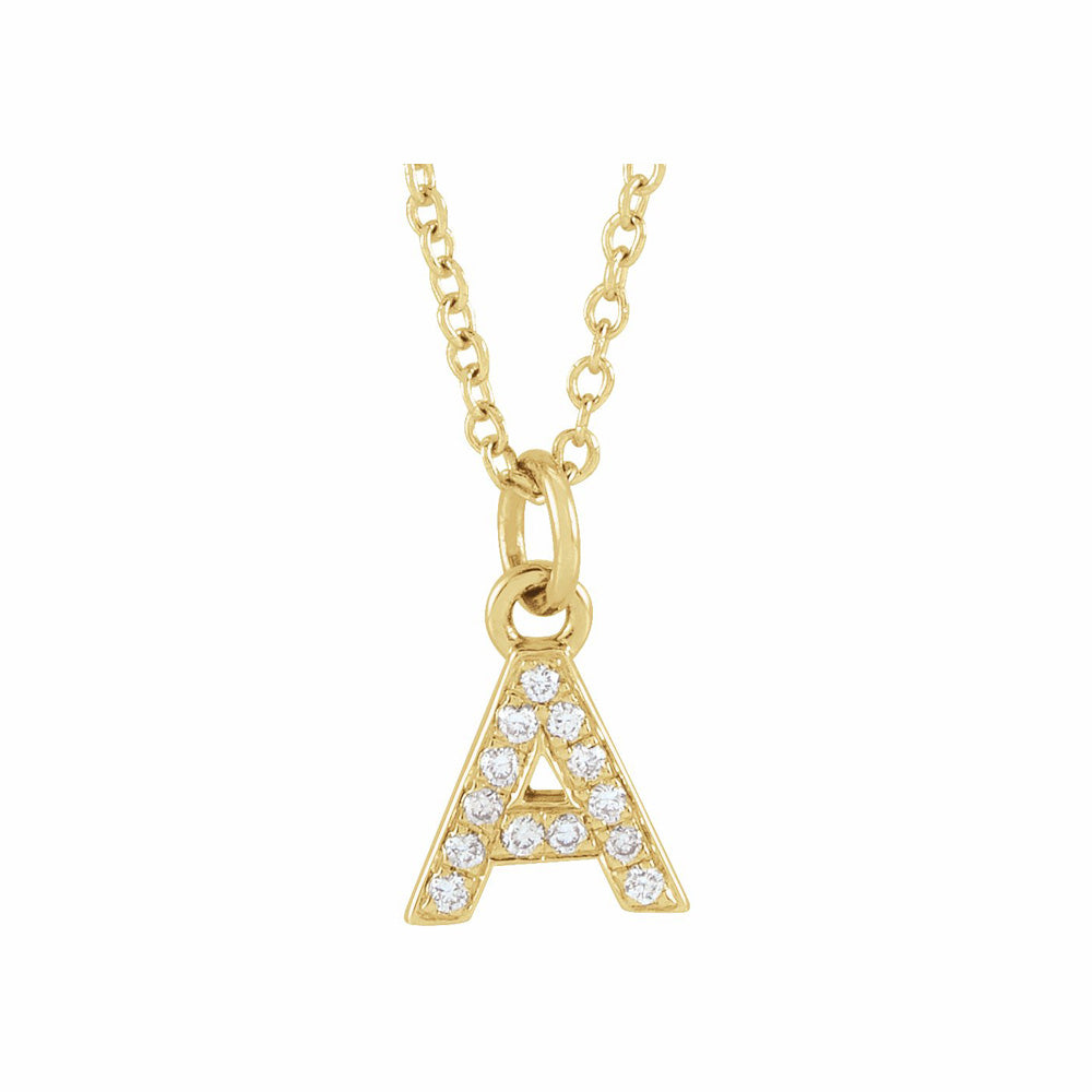 14K Gold and Diamond Initial Charm Necklace