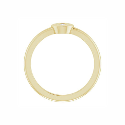 14k Gold .05 CT Diamond Signet Ring