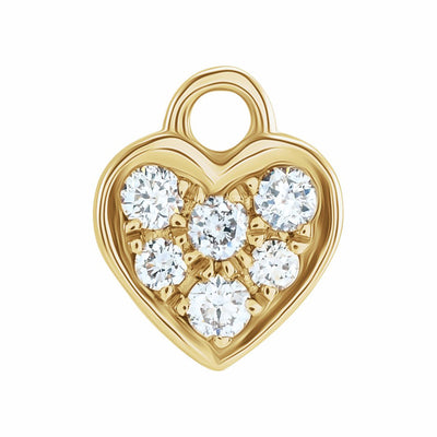 14k Gold Diamond Heart Dangle