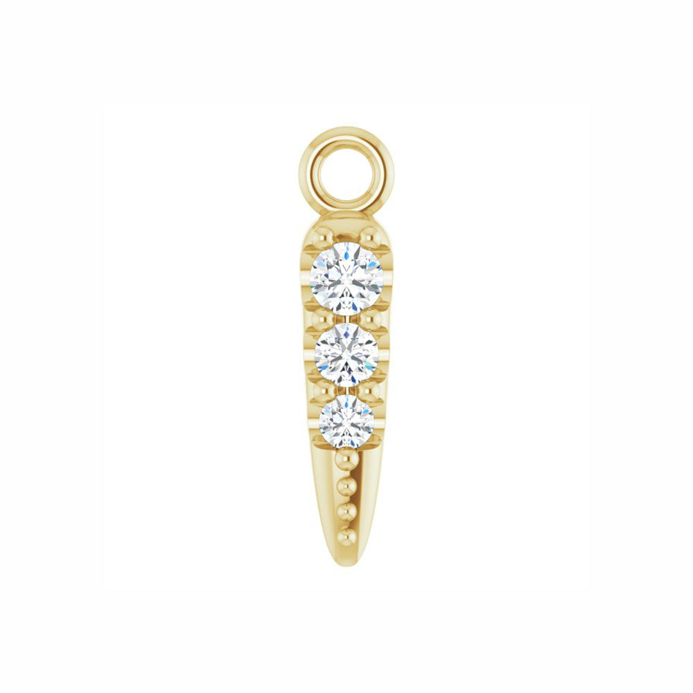 14k Gold Diamond Spike Dangle – Moonstone