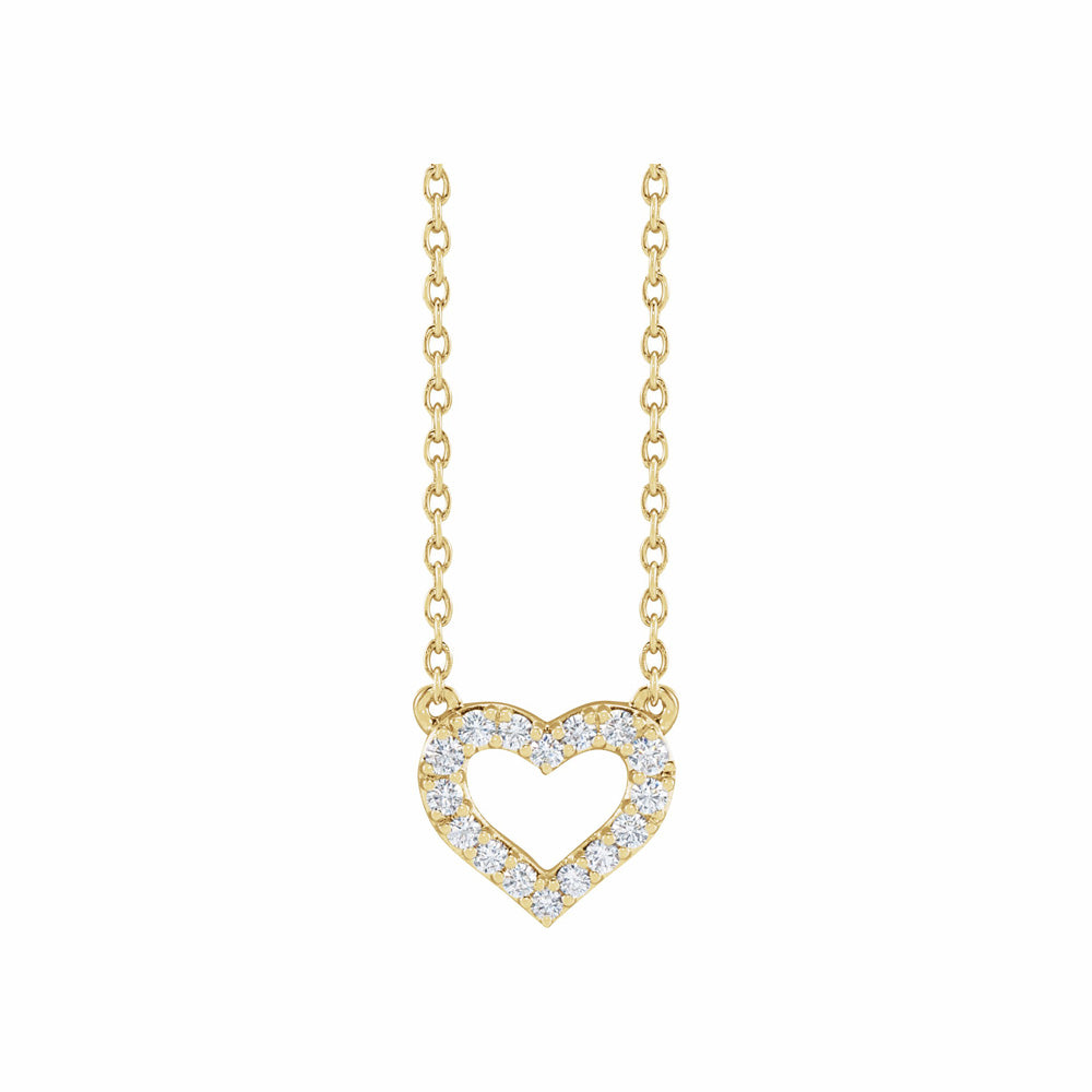 14k Gold Lab-Grown Diamond Heart Necklace