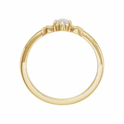 14k Gold & Rose-Cut Diamond Moon Ring