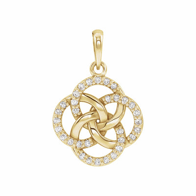 14k Gold Diamond Five-Fold Celtic Pendant
