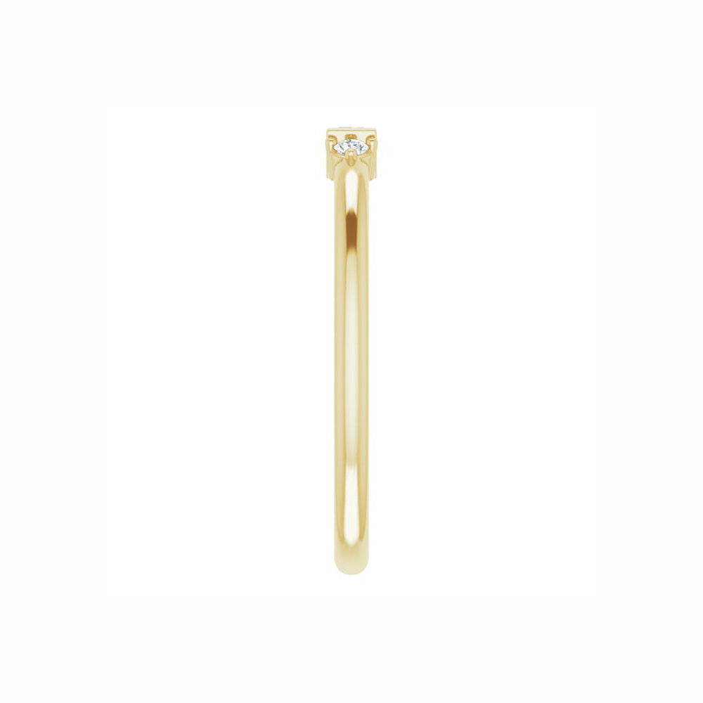 14k Gold Diamond Accented Baguette Stackable Ring