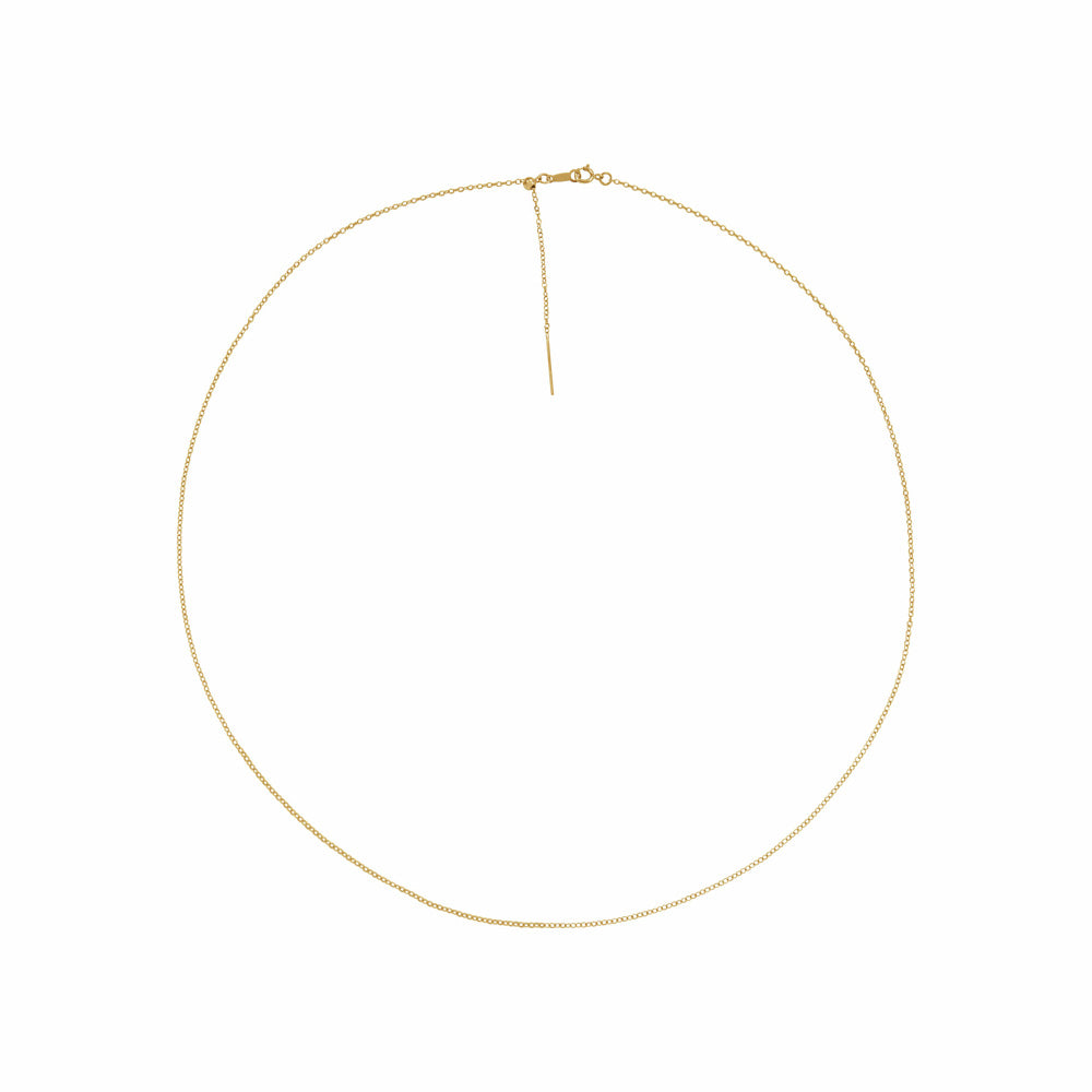 14k Gold Adjustable Threader Cable Chain, 16-22" Necklace