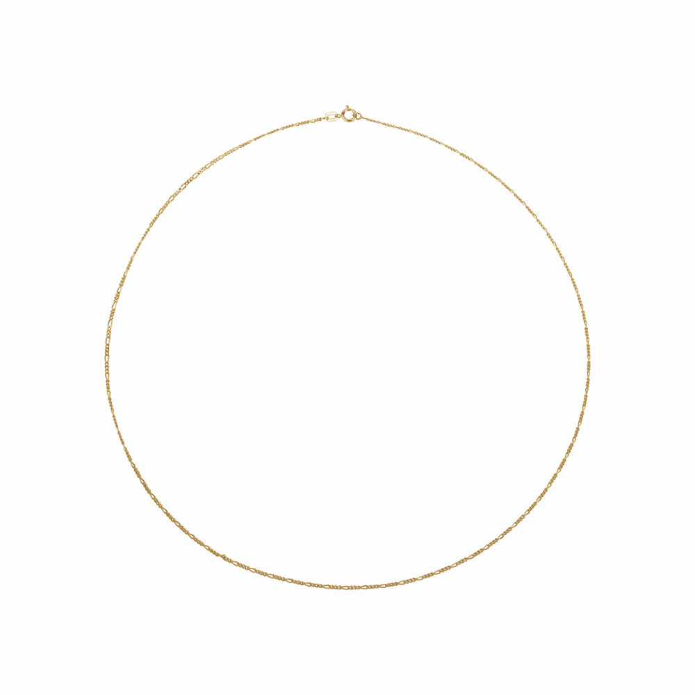 14k Gold Concave Figaro Chain Necklace