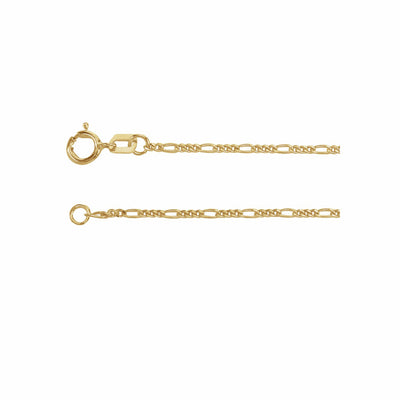 14k Gold Concave Figaro Chain Necklace