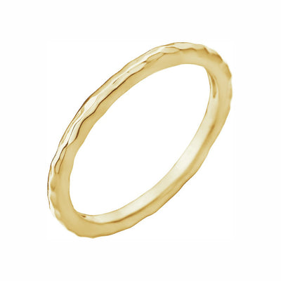 14k Gold Hammered Stackable Ring