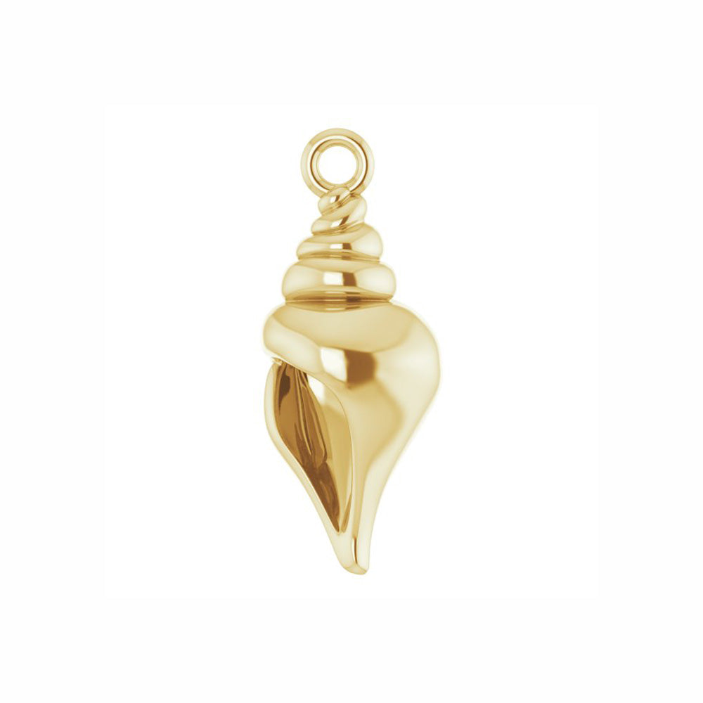 Solid Gold 3D Shell Dangle