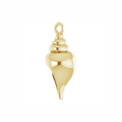 Solid Gold 3D Shell Dangle