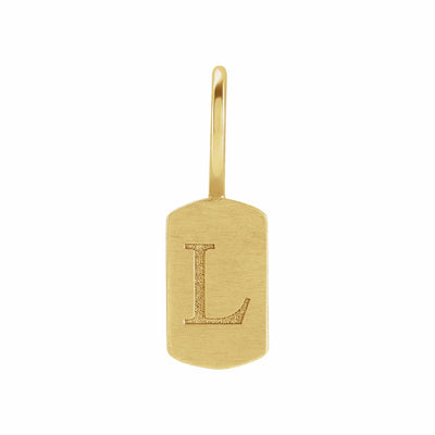 14k Gold Engravable Dog Tag Charm/Pendant