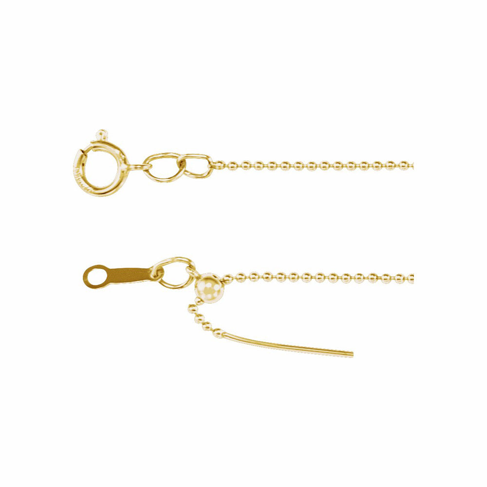 14k Gold Adjustable Threader Bead Chain Bracelet