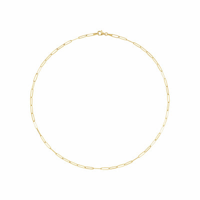 14k Gold 2.6mm Paperclip Chain Necklace