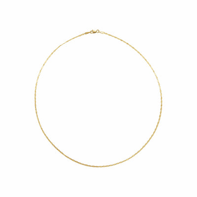14k Gold Mirror Link Chain Necklace