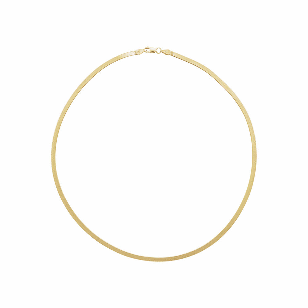 14k Gold 2.8 mm Flexible Herringbone Chain Necklace