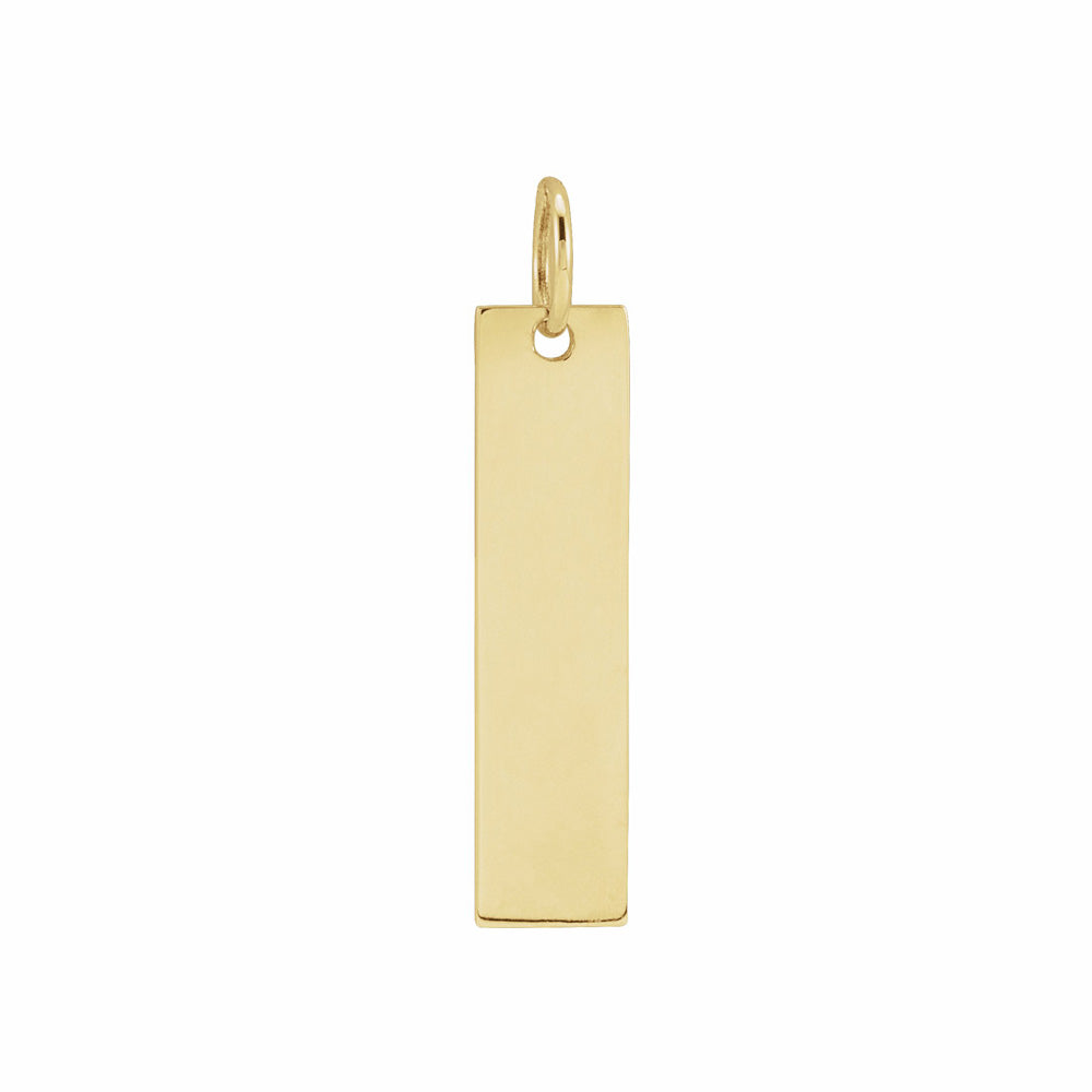14k Gold 20x5 mm Engravable Bar Pendant