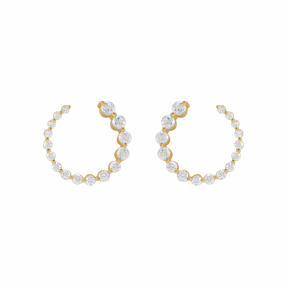 14k Gold Lab-Grown Diamond Front-Back Earrings