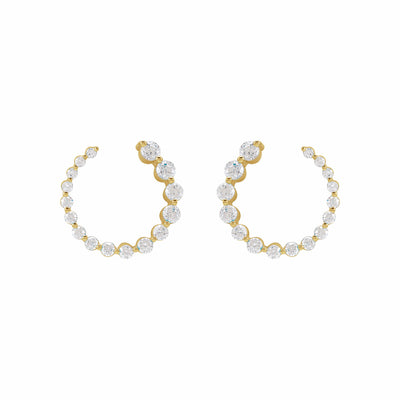 14k Gold Lab-Grown Diamond Front-Back Earrings