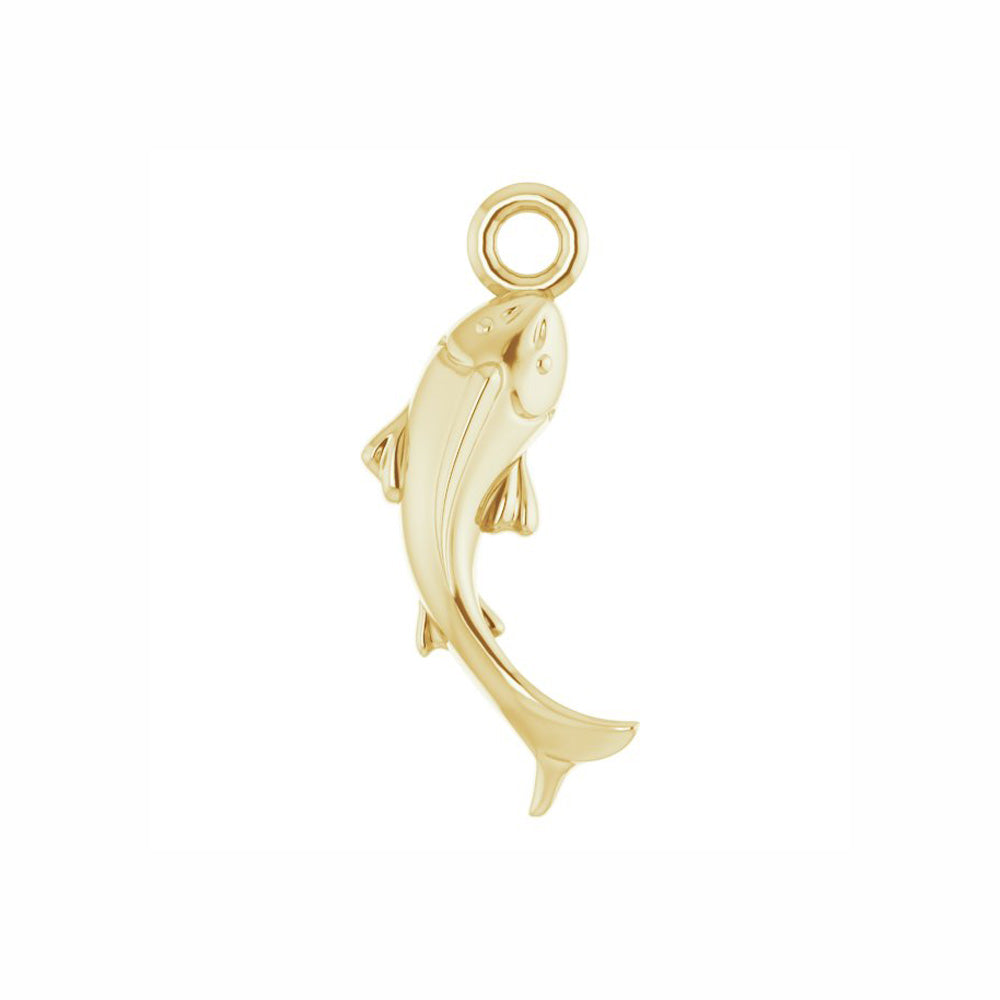 Solid Gold 8x4.6 mm Tiny Koi Fish Dangle