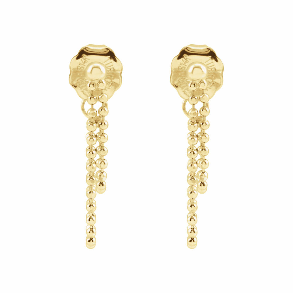 14k Gold Bead Chain Earrings
