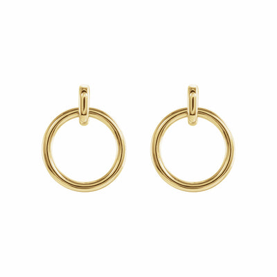 14k Gold Circle Dangle Earrings