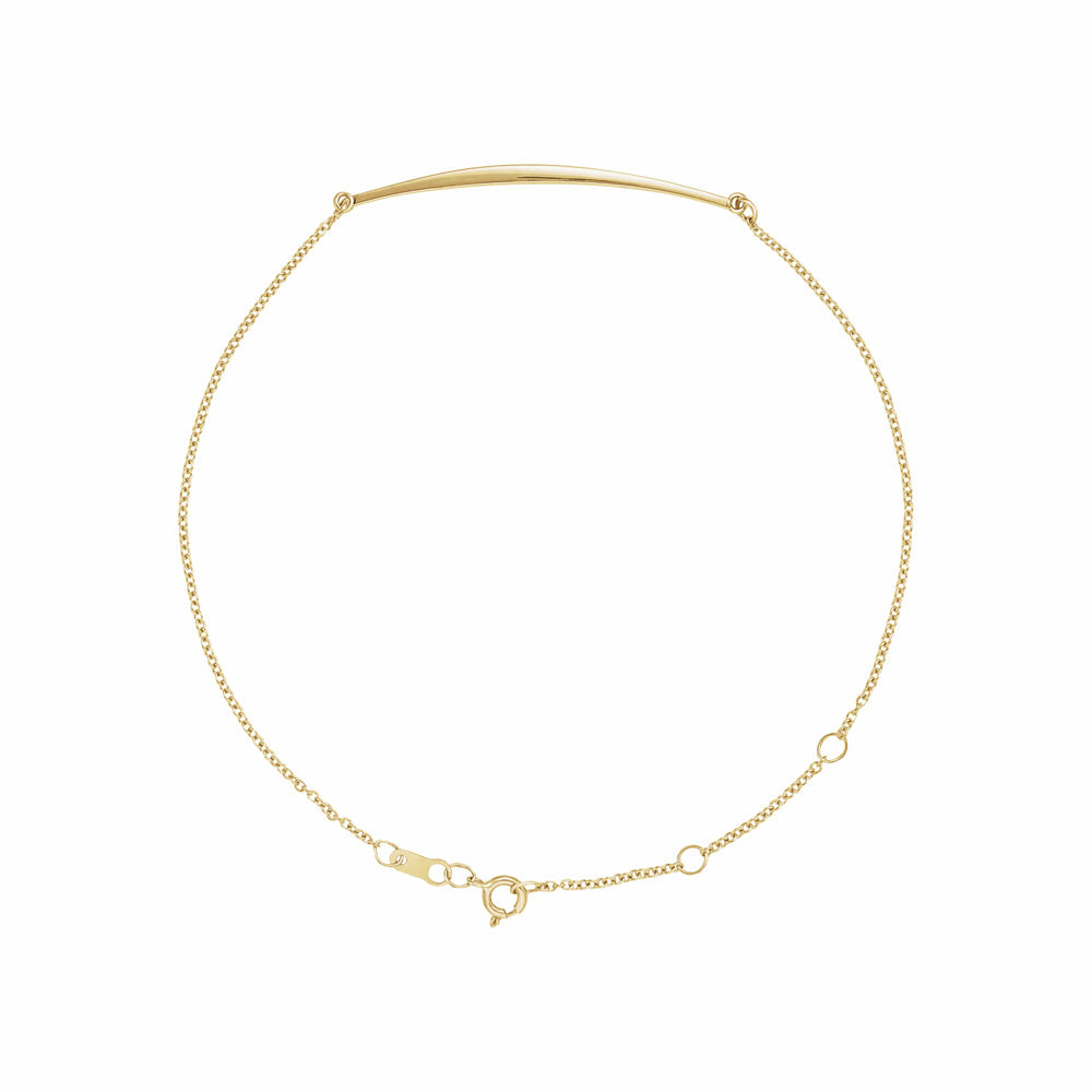 14k Gold Curved Bar Bracelet