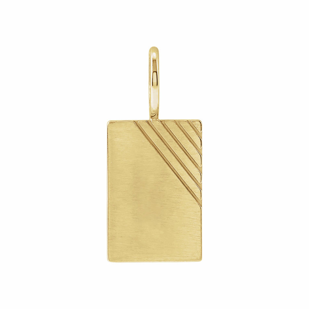 14k Gold Engravable Dog Tag Pendant