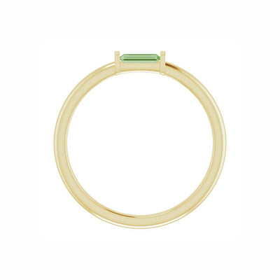 Tourmaline Straight Baguette Stackable Ring